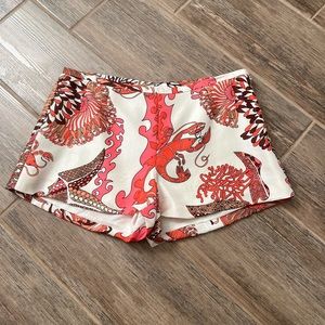 Tibi silk shorts, coastal print, size 2